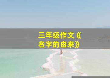 三年级作文《名字的由来》