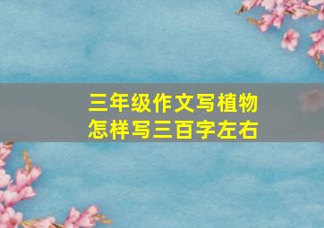 三年级作文写植物怎样写三百字左右