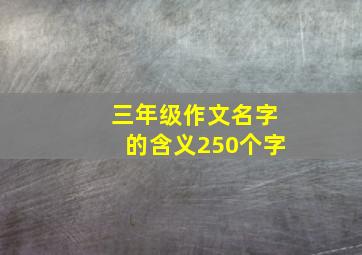 三年级作文名字的含义250个字