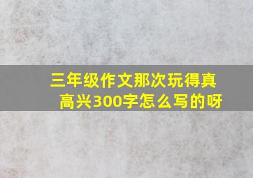 三年级作文那次玩得真高兴300字怎么写的呀