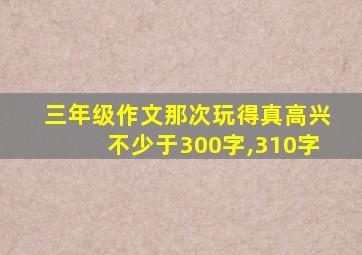 三年级作文那次玩得真高兴不少于300字,310字