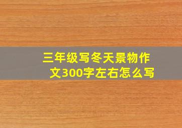 三年级写冬天景物作文300字左右怎么写