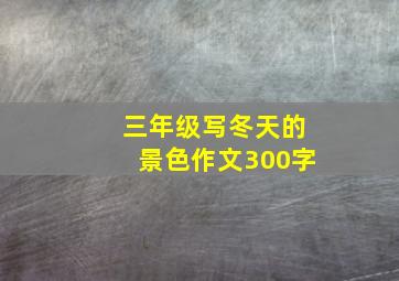 三年级写冬天的景色作文300字