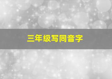 三年级写同音字