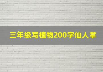 三年级写植物200字仙人掌