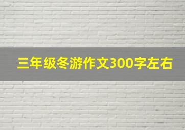 三年级冬游作文300字左右