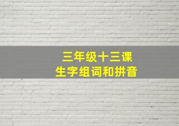 三年级十三课生字组词和拼音