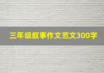 三年级叙事作文范文300字