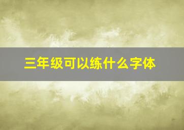 三年级可以练什么字体