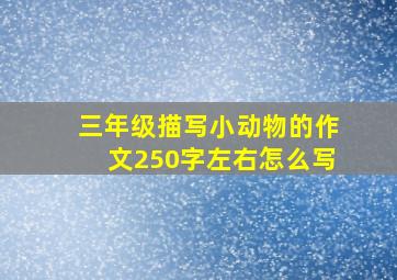 三年级描写小动物的作文250字左右怎么写