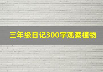 三年级日记300字观察植物