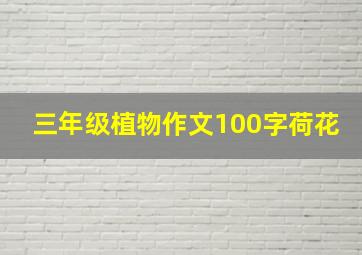 三年级植物作文100字荷花