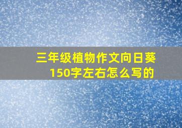 三年级植物作文向日葵150字左右怎么写的