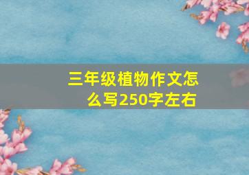 三年级植物作文怎么写250字左右