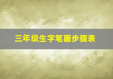 三年级生字笔画步骤表