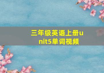 三年级英语上册unit5单词视频