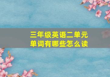 三年级英语二单元单词有哪些怎么读