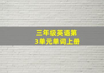 三年级英语第3单元单词上册