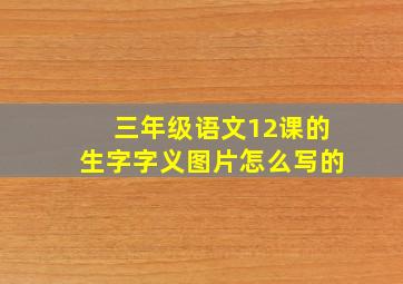 三年级语文12课的生字字义图片怎么写的