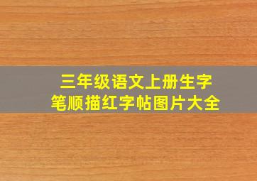 三年级语文上册生字笔顺描红字帖图片大全