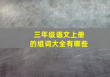 三年级语文上册的组词大全有哪些