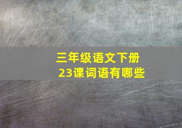 三年级语文下册23课词语有哪些