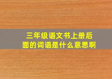 三年级语文书上册后面的词语是什么意思啊