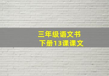 三年级语文书下册13课课文