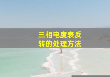 三相电度表反转的处理方法