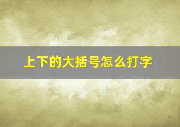 上下的大括号怎么打字