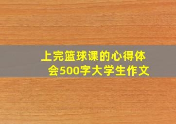 上完篮球课的心得体会500字大学生作文