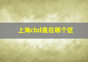 上海cbd是在哪个区