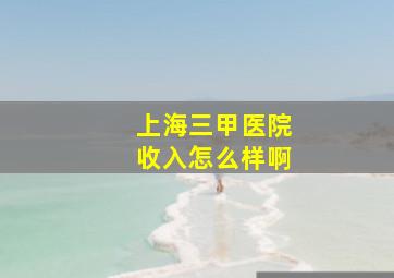 上海三甲医院收入怎么样啊