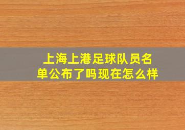 上海上港足球队员名单公布了吗现在怎么样