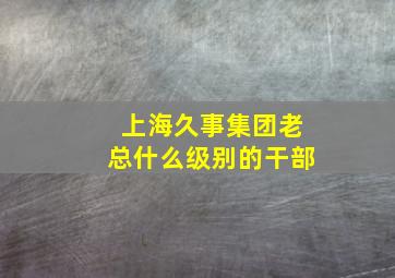 上海久事集团老总什么级别的干部