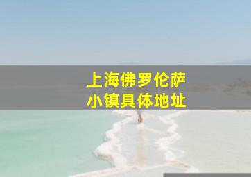 上海佛罗伦萨小镇具体地址