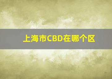 上海市CBD在哪个区