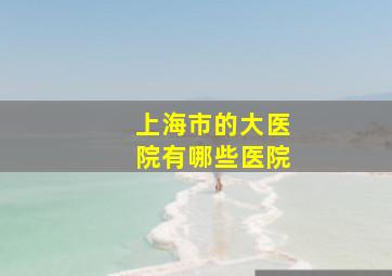 上海市的大医院有哪些医院