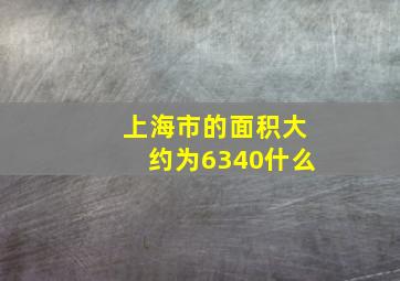 上海市的面积大约为6340什么