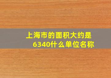 上海市的面积大约是6340什么单位名称