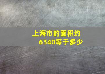 上海市的面积约6340等于多少