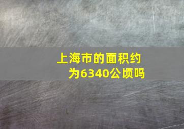 上海市的面积约为6340公顷吗