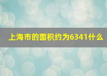 上海市的面积约为6341什么