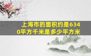 上海市的面积约是6340平方千米是多少平方米