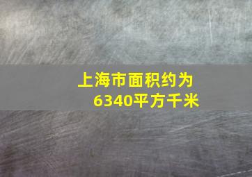 上海市面积约为6340平方千米