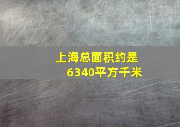 上海总面积约是6340平方千米