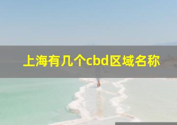 上海有几个cbd区域名称