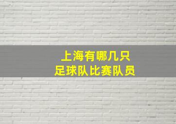 上海有哪几只足球队比赛队员