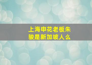 上海申花老板朱骏是新加坡人么