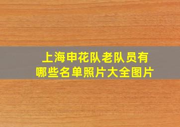 上海申花队老队员有哪些名单照片大全图片